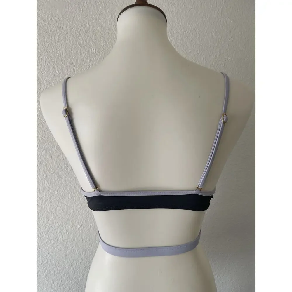 L*Space Swim Bikini Top Plunge Colorblock Swimwear